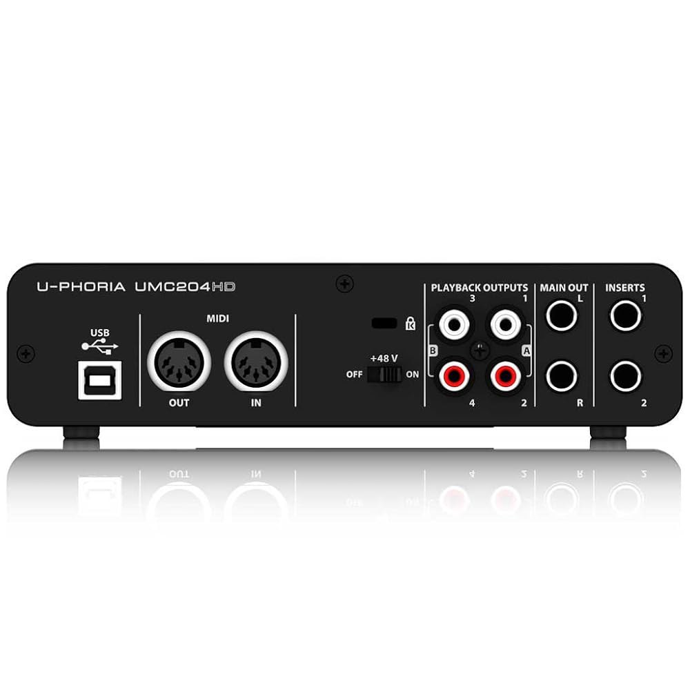 Behringer U-PHORIIA UMC204 오디오 파일 2x4, 24비트 / 96kHz USB MIDi 인터페이스, Midas Mic 프리앰프 포함 - 상세 이미지 3