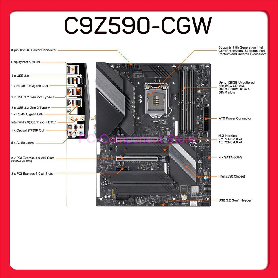슈퍼마이크로 PCIE 4.0 C9Z590-CGW 서버 마더보드