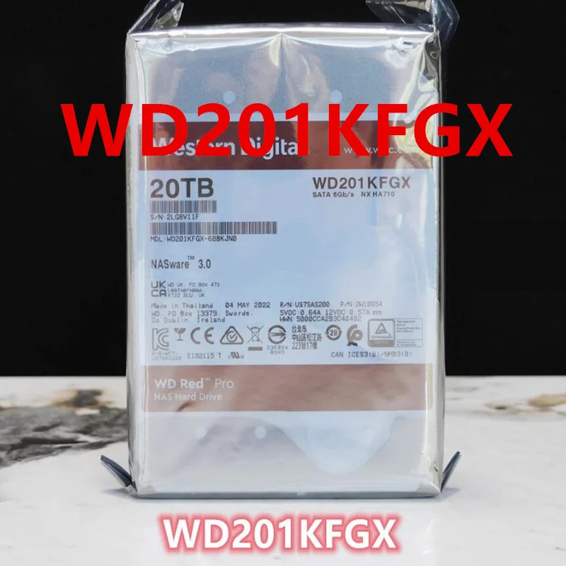 WD PRO NAS 20TB SATA 3.5인치 7200RPM 256MB 하드 드라이브 WD201KFGX새