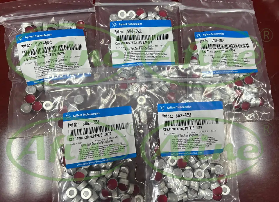 AFINE Agilent 크림프 탑 캡 2 ml 5182-0552 실버 알루미늄 11mm PTFE/실리콘 셉타 100/pk