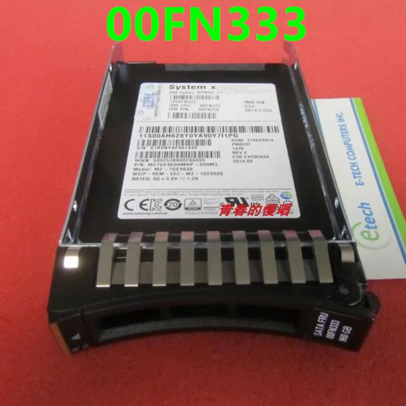 IBM X3650 M4 오리지널 솔리드 스테이트 드라이브 960GB 2.5 인치 SSD SATA 00FN332 00FN333 00FN336 거신