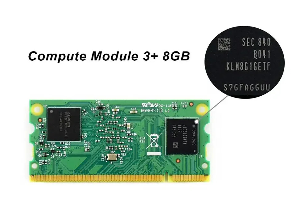 컴퓨팅 모듈 3 라이트 8GB 16GB 32GB 1GB RAM 64 비트 1.2GHz BCM2837B0 200PIN SODIMM 커넥터 윈도우등 지원