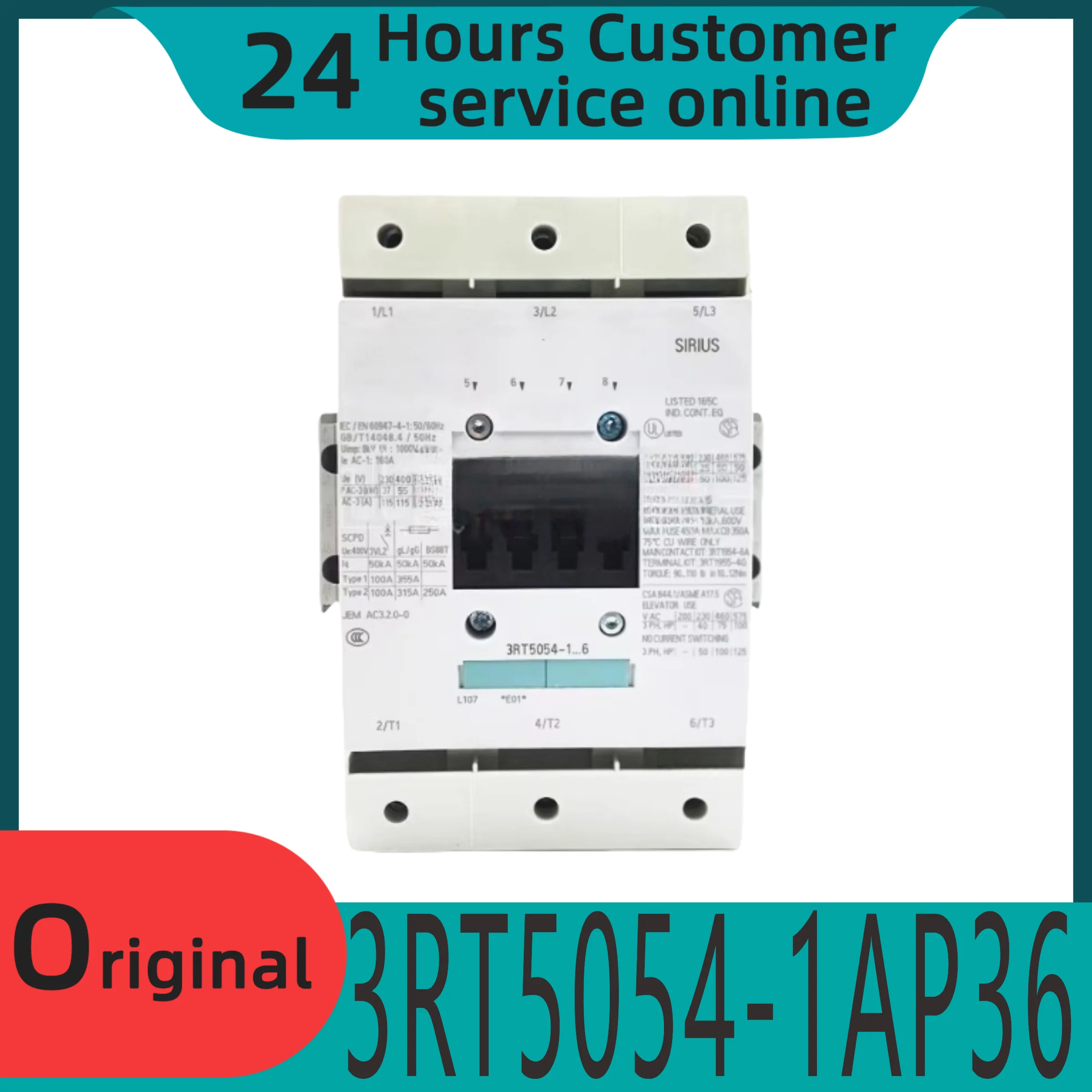 원본 3RT5054-1AP36 접촉기 1AF36 136 110 220 380V
