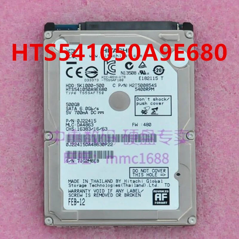 오리지널 하드 히타치 500GB SATA 2.5 인치 HTS541050A9E680 HTS725050A9A364 거신