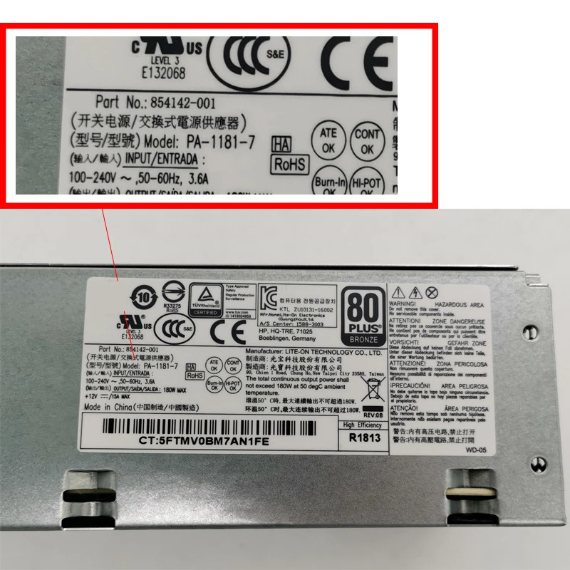 hp호환 280G2 6핀 180W 전원공급장치 DPS-180AB-22A PA-1181-7 PS-1181-7 PCH018 PCF011새 PSU 900702 -001 854142 -
