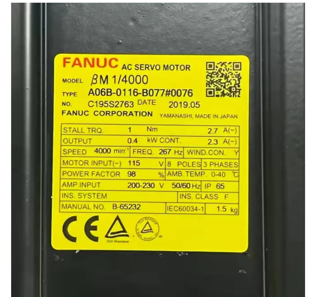 A06B-0116-B077 Fanuc 서보모터 Ok A06B 0116 B077 리퍼 완료