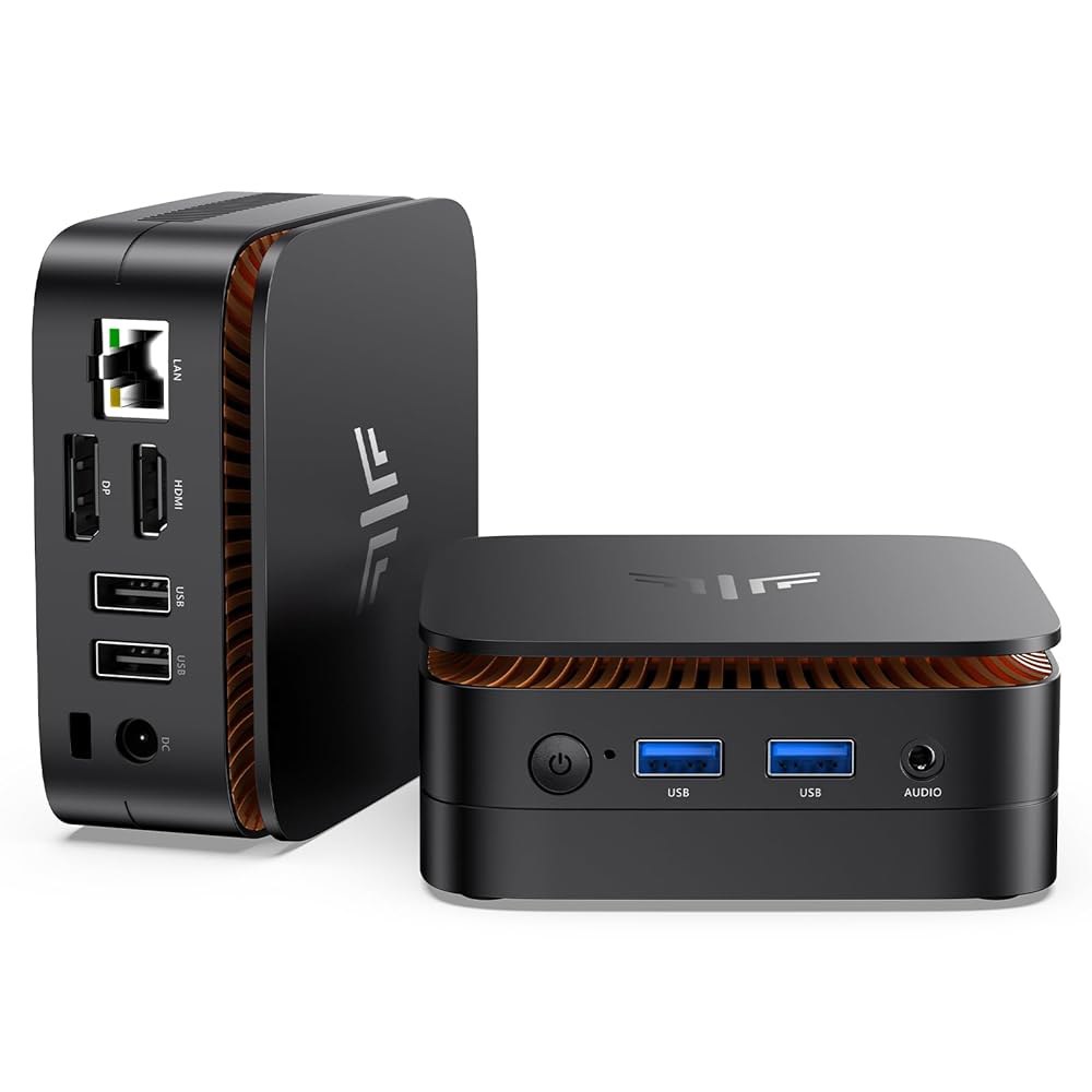 Essenx E1 미니 컴퓨터, N95 프로세서 Wi-Fi, 듀얼 포함, 4K, 256GB 비즈니스용 PC, 소형 이더넷, 데스크탑 LPDDR5 PC M.2 SSD 12GB 블루투 - 상품 이미지