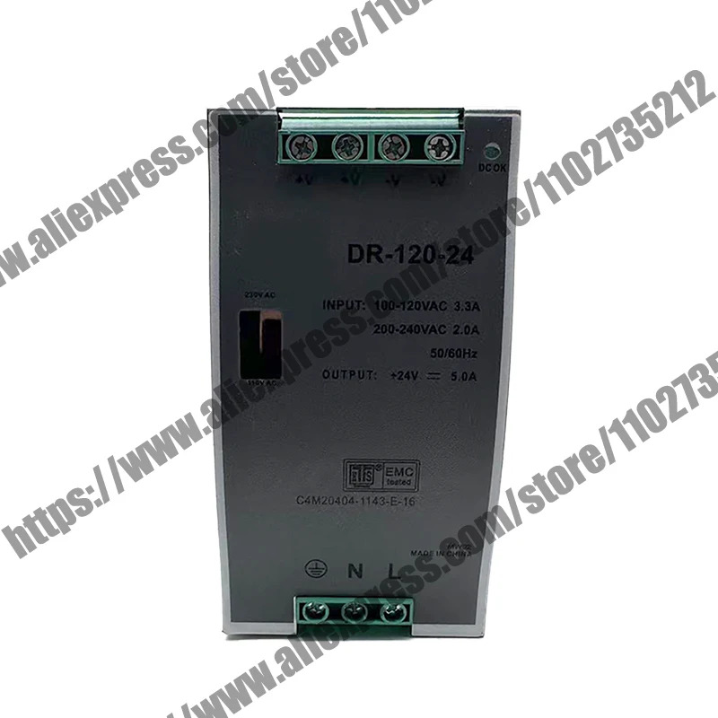 오리지널 DR-120-24 스위칭 전원공급장치.