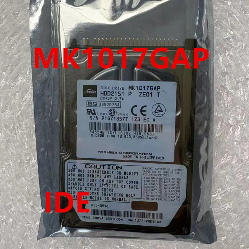 도시바호환오리지널 하드 노트북 HDD MK1017GAP MKGAP 10GB 20GB IDE 2.5 인치 5400RPM 2MB