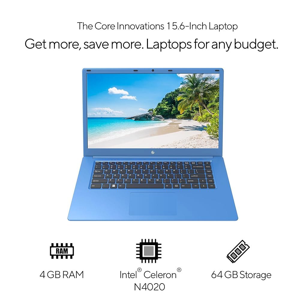 Core Innovations 15.6인치 풀 HD 노트북 USB, 블루 N4020, 11, 및 SSD, 4GB 미니 예산 경량 윈도우 인텔 친화적 HDMI, - 셀러론 듀얼 RA - 상세 이미지 3