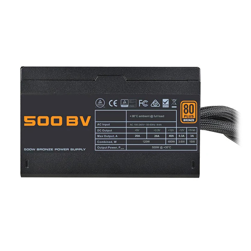 EVGA 80 플러스 브론즈 RTX2060 RX570 PSU 무소음 전원공급장치 500W 450W 500BV 450BV 신