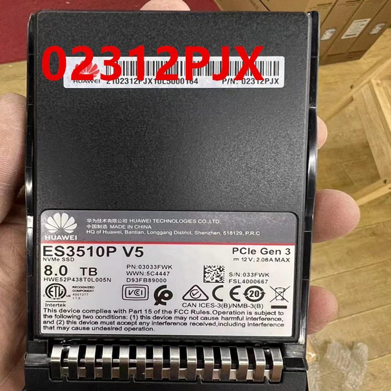 화웨이호환 솔리드 스테이트 드라이브 ES3510P V5 8TB 2.5 인치 NVMe SSD 02312PJX ES3510P8000GW2 신