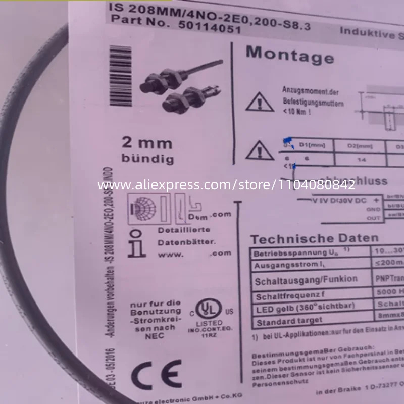 신형 스위치 IS 208mm 4NO-2E0.200-S8.3 2 개