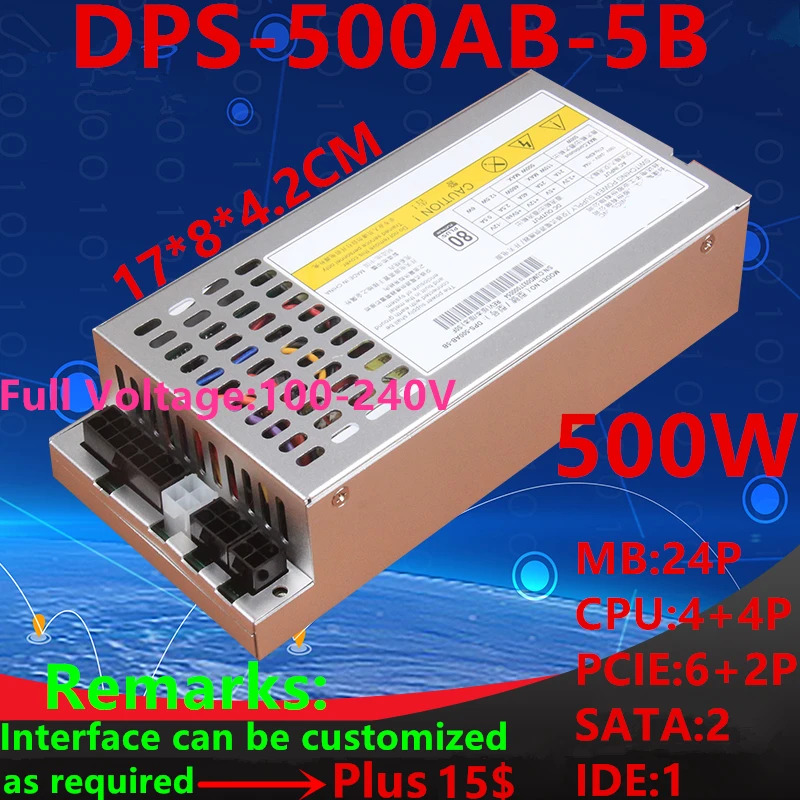 델타 Itx 플렉스 소형 PSU 전원공급장치 DPS-500AB-5B DPS-500AB-5 B 1U K39 T49 T34 39 R47 44 M41 A35 S3 500W 신