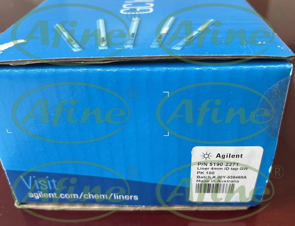 AFINE Agilent 5190-2271 스플릿리스 입구 라이너 단일 테이퍼 비활성화 유리 울 100/pk