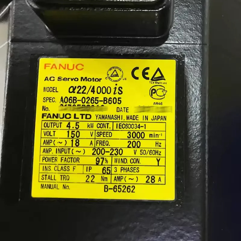 A06B-0265-B605 Fanuc 서보모터 Ok A06B 0265 B605 리퍼 완료
