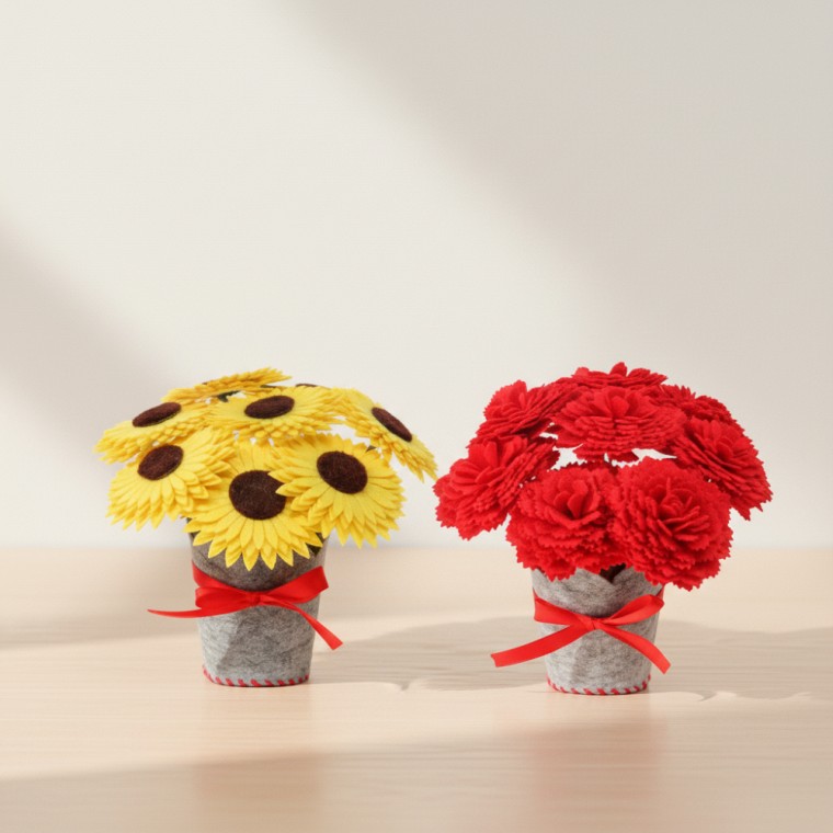 도모아 어버이날 카네이션 해바라기 꽃화분 만들기 DIY 키트 - 상품 이미지