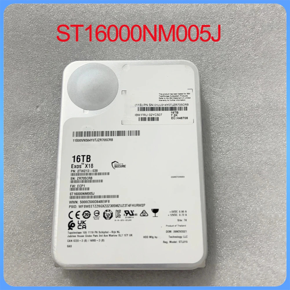 씨게이트 X18 시리즈 16T SAS 헬륨 엔터프라이즈 서버 하드 256 캐시 7200 rpm ST16000NM005J