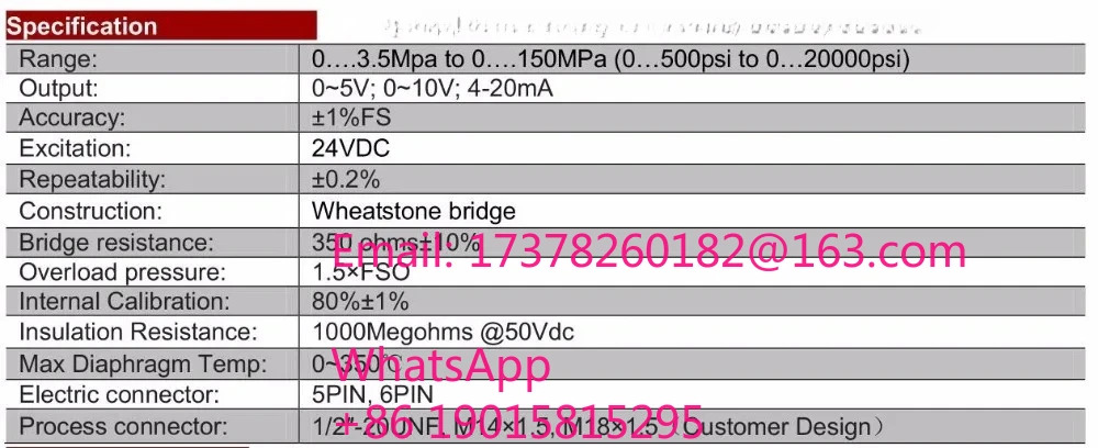 ZHYQ PT124B121 35Mpa1/2 20UNF 152460 출력 420mA 유연스템 용융 압력 트랜스미터 압력센서
