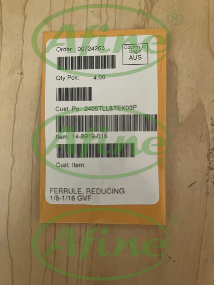 AFINE Teledyne 14-8919-016 흑연 VSPL RedCG FER 1/16 1/8