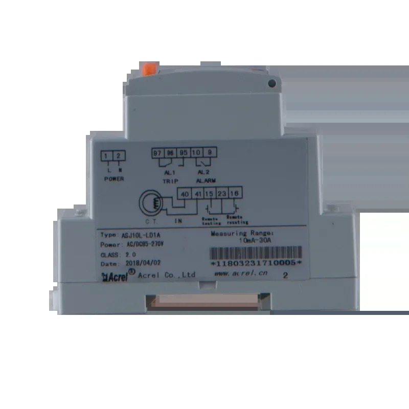 잔류 누설 전류 보호 릴레이 1 회로 LCD 디스플레이 30ma-30A 2 출력 ASJ10L-LD1A