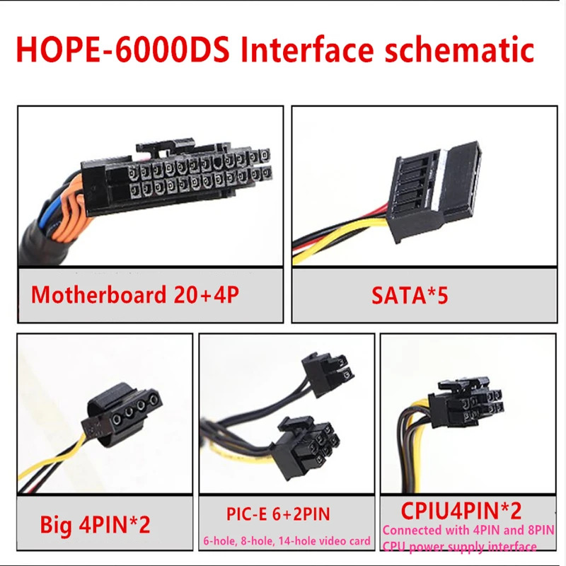 그레이트 월 액티브 사일런스 PC PSU 500W 피크 600W 전원공급장치 HOPE-6000DS 신