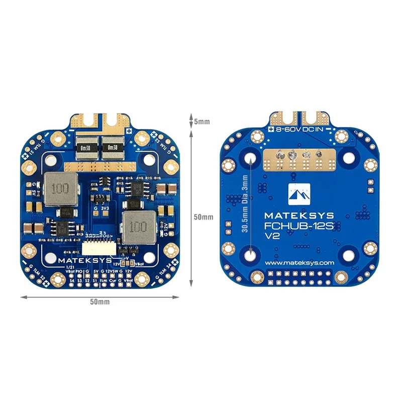 Matek Mateksys FCHUB-12S V2 허브 배전 보드 PDB 5V 12V BEC 내장 184A 전류센서 RC 멀티콥터용