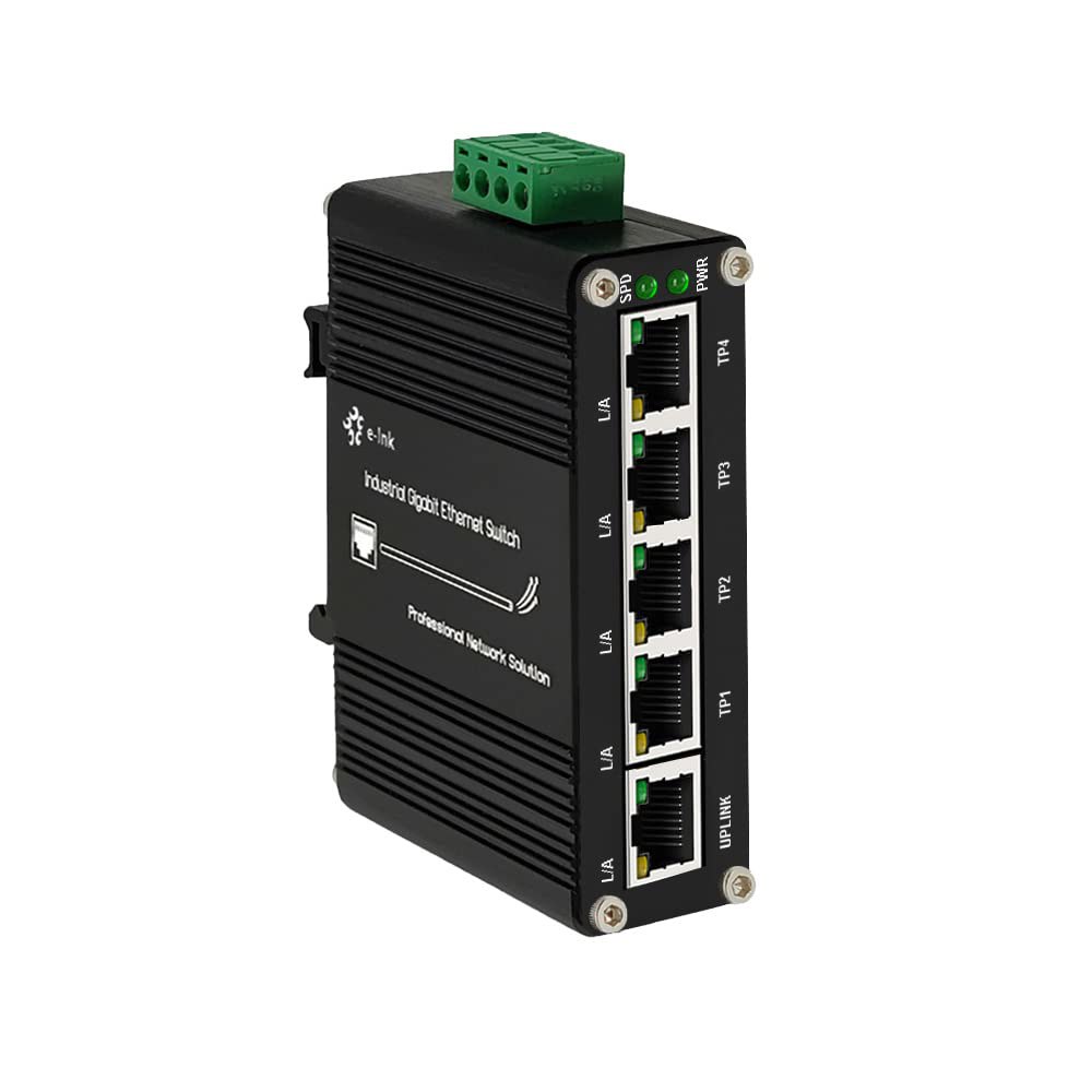 산업용 5 포트 기가비트 스위치 강화 마운트 10/100/1000Mbps 스위칭 포함 레일 10Gbps 딘 이더넷 RJ45 167 F) 용량 ~ 벽 (-40 - 상품 이미지