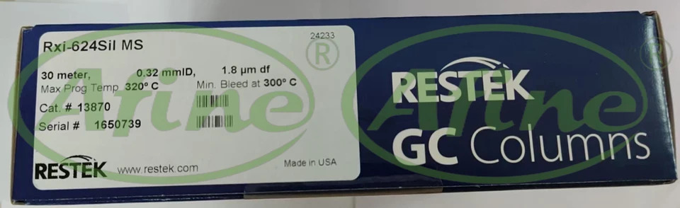 AFINE Restek 13870 Rxi-624Sil MS 캡 컬럼 ID 1.8um 30m 0.32mm
