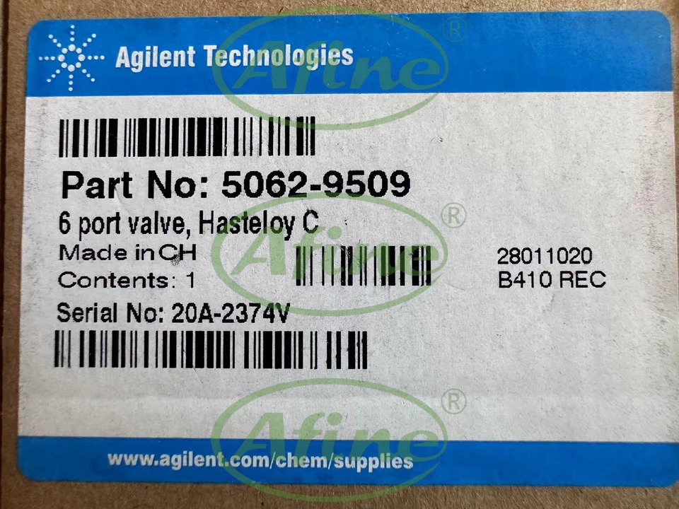 AFINE Agilent 5062-9509 액체 샘플링 Hastelloy 6 포트 교체 밸브 400 psi/225 C