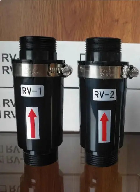 냉각팬 압력 릴리프 밸브 플라스틱 PVC RV-01 RV-02 1.2 인치 외부 와이어 Shenghong 액세서리