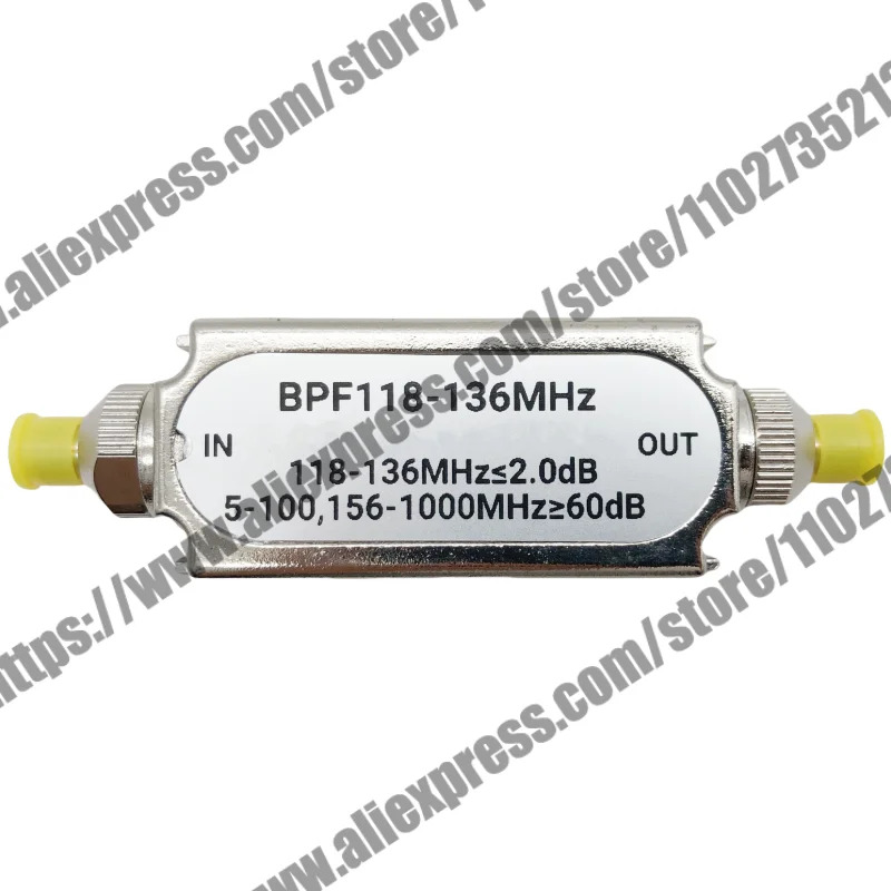 FBP-AIR 항공 대역 통과 필터 초소형 볼륨 SMA 인터페이스 118-136MHz