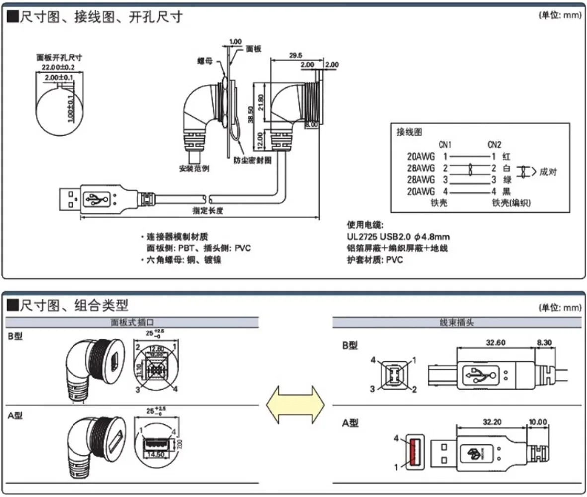 통신 인터페이스 MSDD90351 직경 22mm USB to 변환기 1m