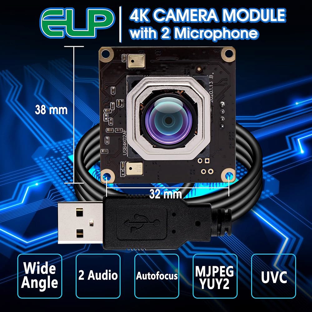 4K USB 카메라 모듈 자동 초점 노트북용 컴퓨터 라이트번 8mp IMX415 및 PC 라즈베리 비디오 보드 산업용 웹캠 USB2.0 UVC 오디오 미니 파이 - 상세 이미지 2