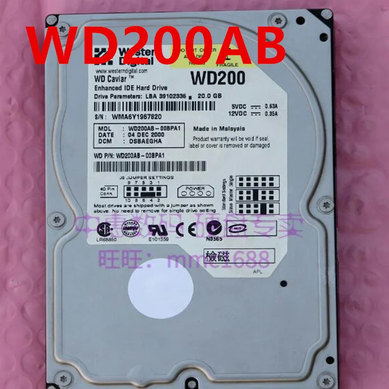 오리지널 거하드 WD 200GB 30GB IDE 3.5 인치 7200RPM 8MB 데스크탑 HDD WD200AB WD200 WD300AB WD300