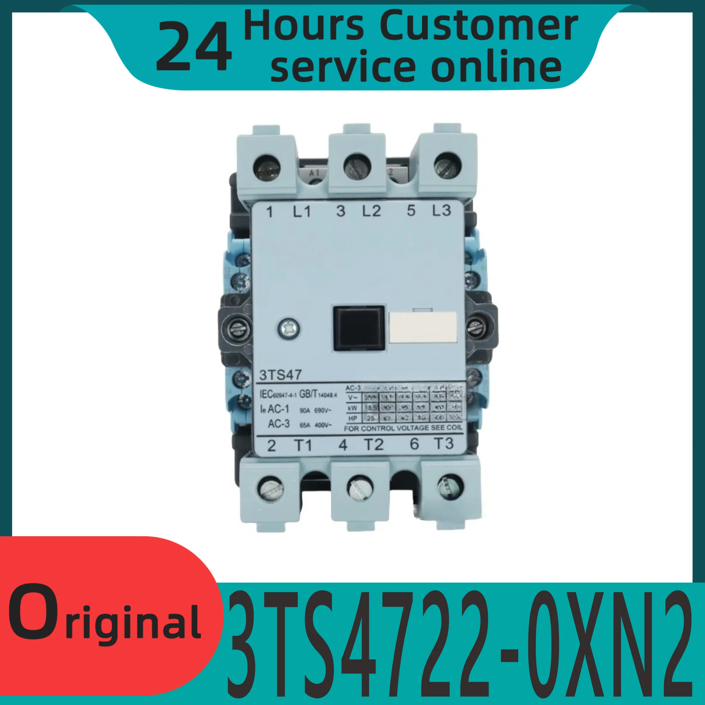 원본 3TS47 AC 접촉기 3TS4722-0XN2 65A 2 열림 닫힘 220V