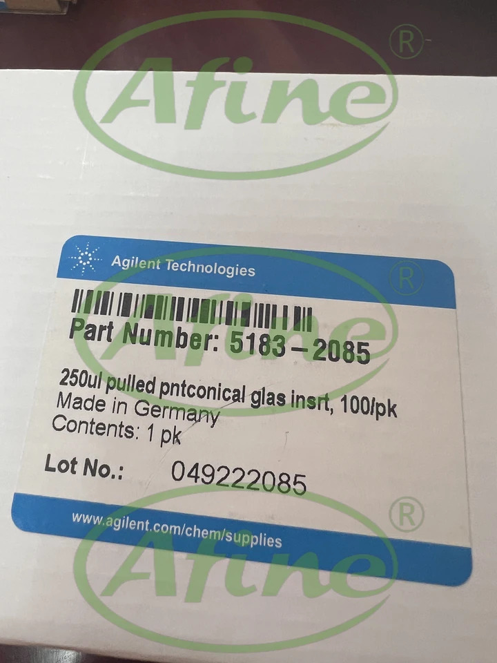 AFINE Agilent 5183-2085 바이알 인서트 250 L 당김 포인트 유리 100/pk