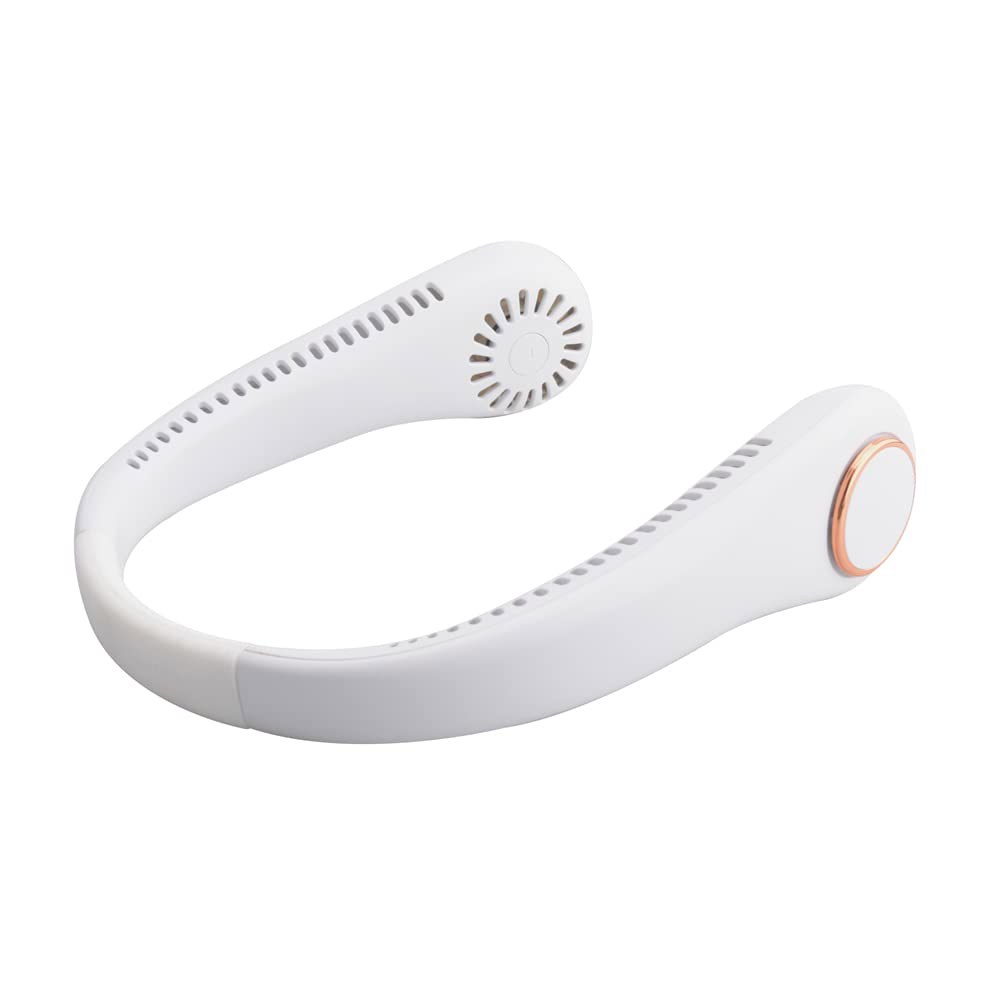 Wireless Express 넥밴드가 있는 블레이드리스 넥 팬 소형 휴대용 경량 미니 (화이트) USB - 충전식 개인 White - 상세 이미지 2