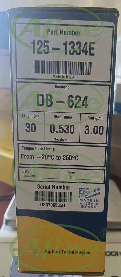 AFINE Agilent J W DB-624 GC 럼 30 m 0.5m 3.00 5 인치 케이지 125-1334E