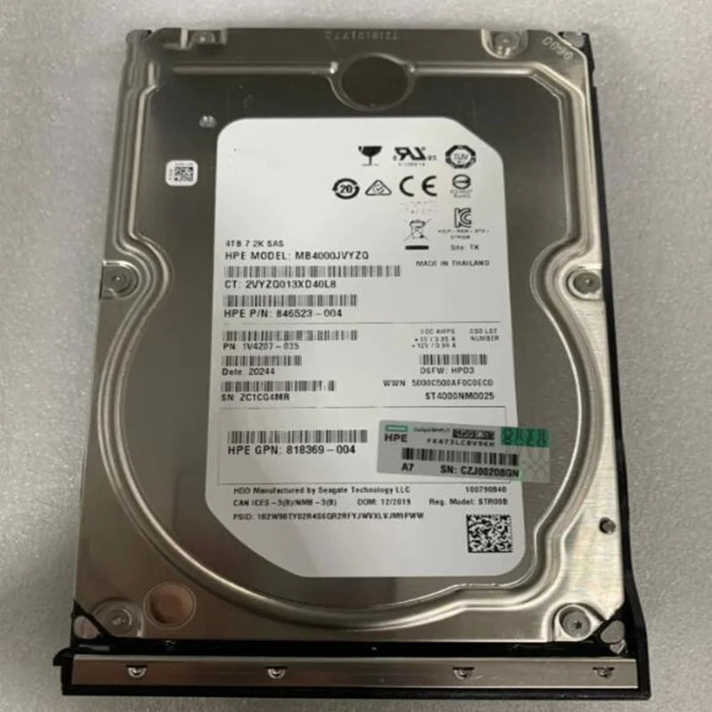 hp호환 ML350 110 G10 하드 4TB SAS 3.5 인치 7.2K 128MB 서버 HDD 834134-001 833928-B21 846523-004 신