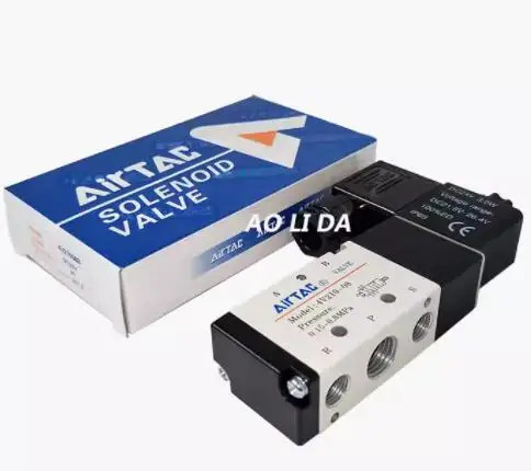 Airtac 전기 제어 솔레노이드 밸브 4V210-06DC24V 4V210-08 AC220V AC24V DC24V