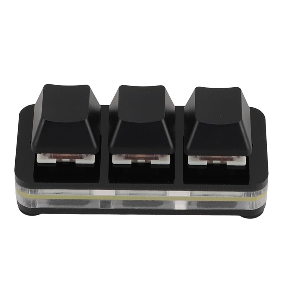 Yoidesu 3키 미니 USB 프로그래밍 가능한 게임용 키보드, (블랙) 기계식 Sayo 타입 장치 및 사무실 매크로 작업 C 유선 RGB 스위치, 백라이트 키패드, 레드 - 상품 이미지