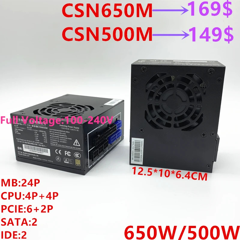 Zhijidian 미니 ITX SFX 전원공급장치 650W 500W CSN650M CSN500M PSU 신