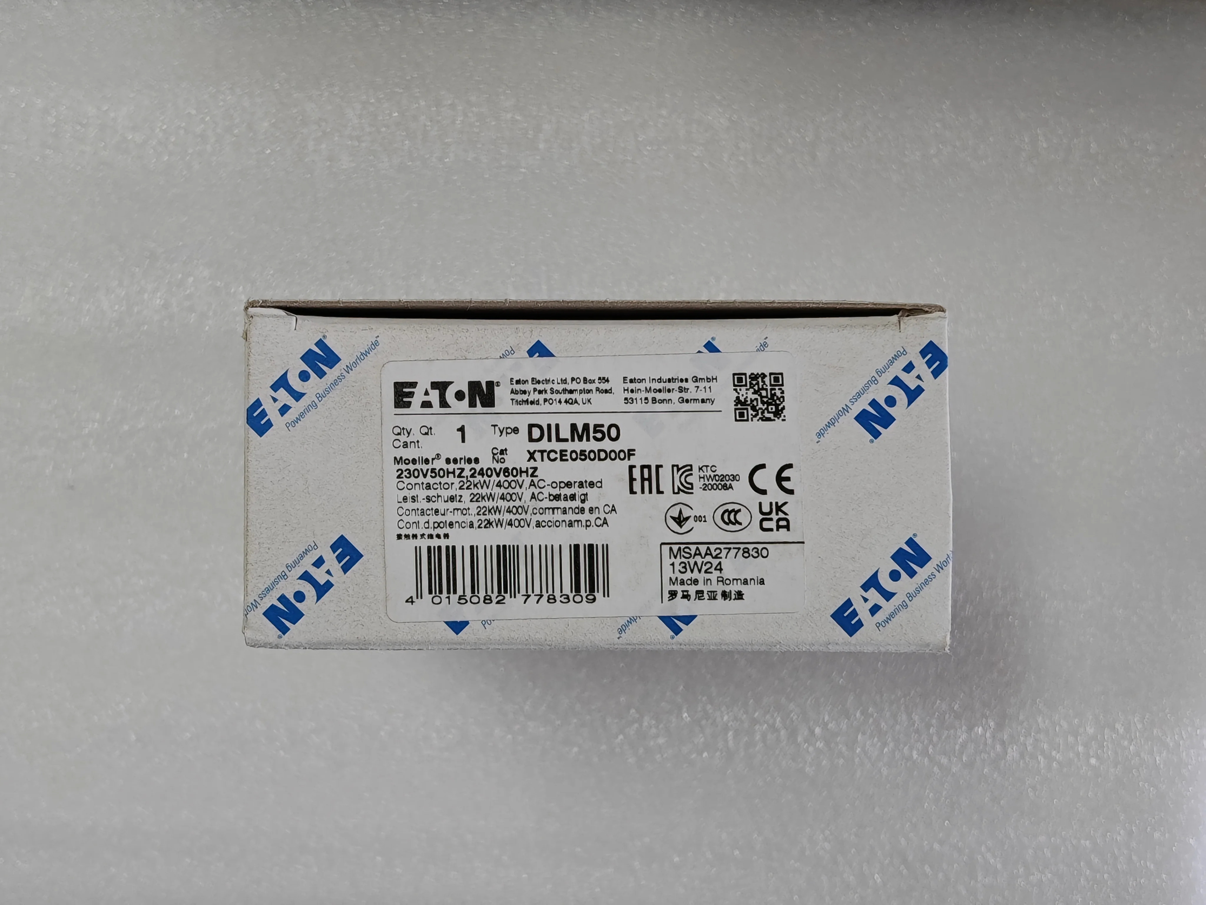 접촉기 DILM50 XTCE050D
