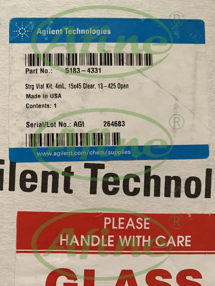 AFINE Agilent 보관 바이알 캡 키트 5183-43125183-43312mL19x65 투명 15-425 PTFE/실리콘 셉타 100/pk15-425