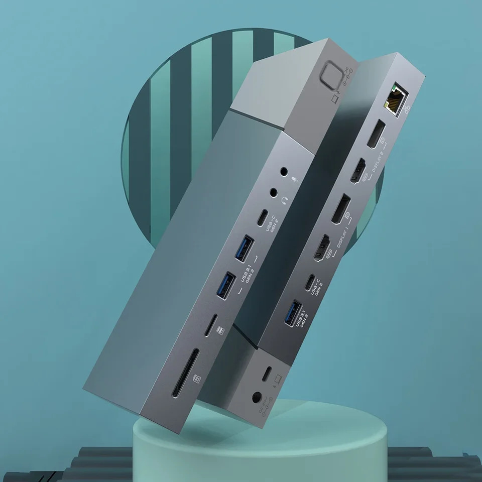 Rocketek 듀얼모니터 디스플레이 도킹 TF4.0 C 타입 멀티 USB 포트 충전 허브