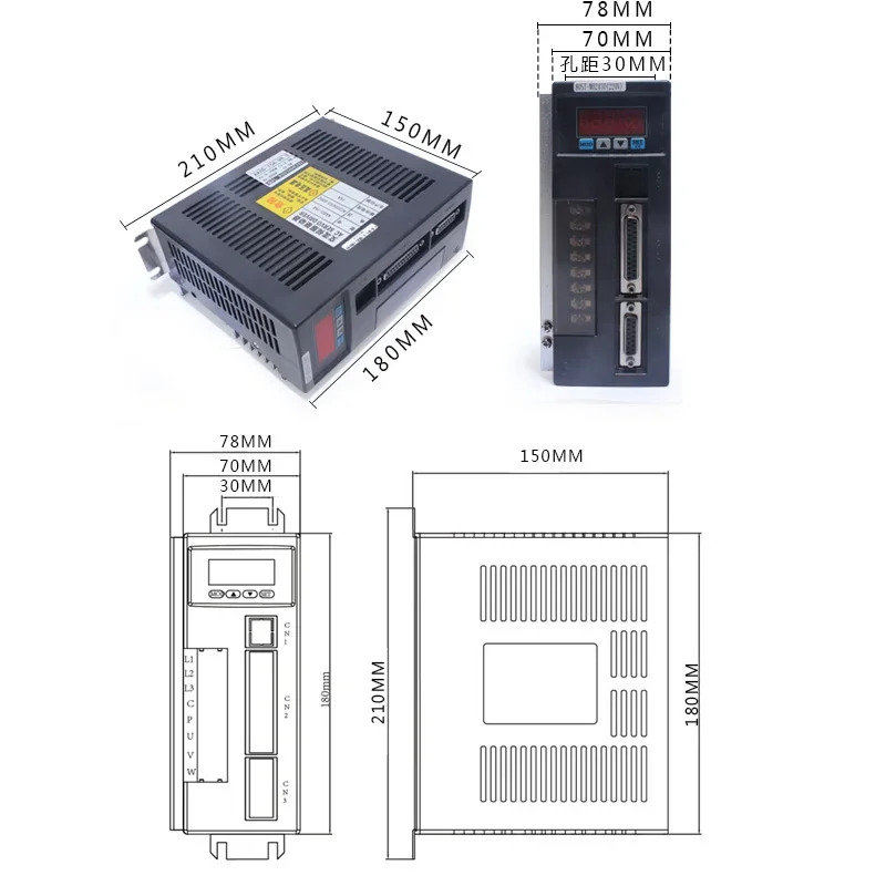 드라이버 단상 AC 서보모터 공장 직판 220V 750W 2.39N.M 3000RPM 80ST-M02430