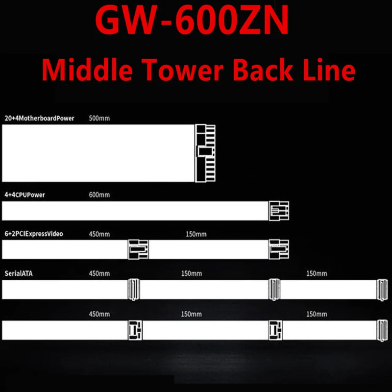 만리장성 지능형 제어PSU 0 dB 무소음 전원공급장치 500W 600W GW-600ZN GW-700ZN 신
