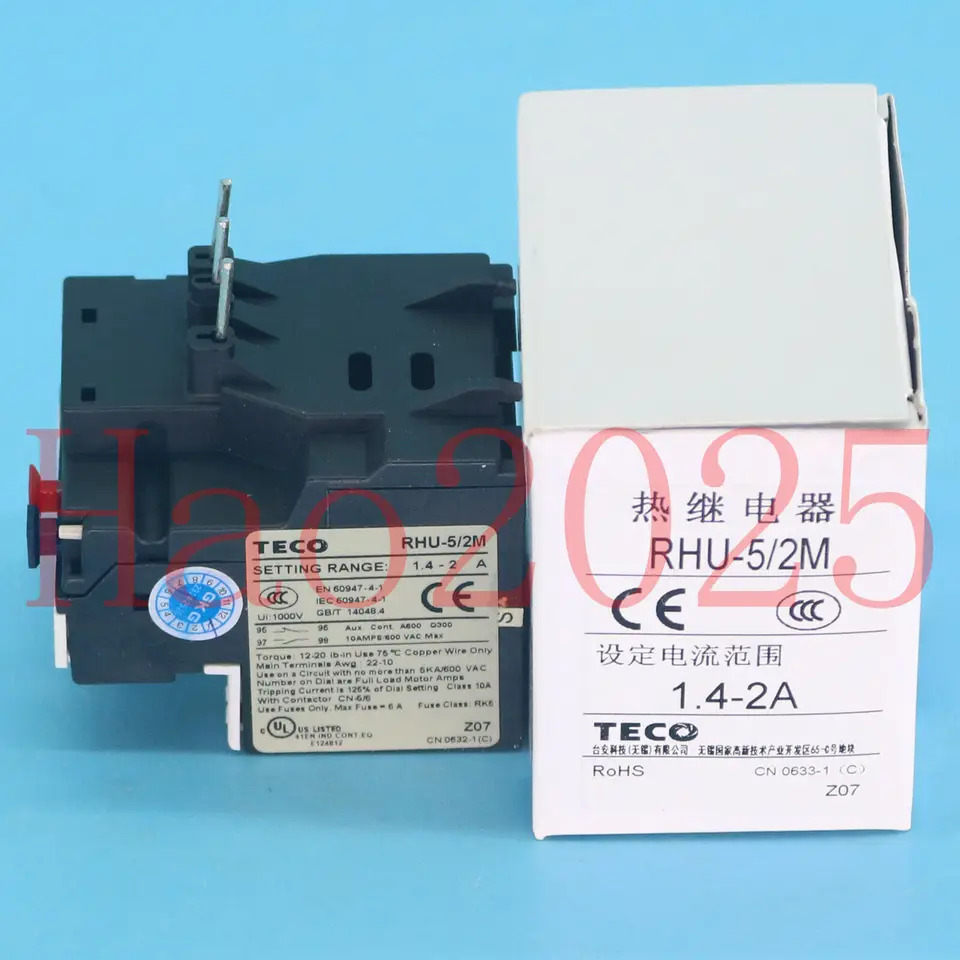 TECO 열 과부하 릴레이 RHU-5/2M 1.4-2A 신