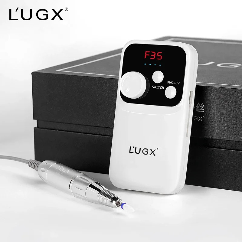 LUGX 프로 아크릴 무선 전기 충전식 휴대네일 드릴 머신 35000rpm